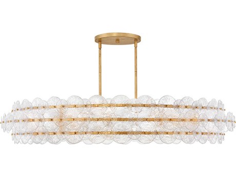 Fredrick Ramond Rene 10-Light Distressed Brass Drum Pendant