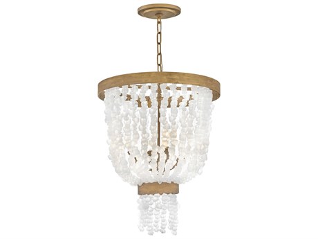 Fredrick Ramond Dune 4-Light Burnished Gold Glass LED Pendant