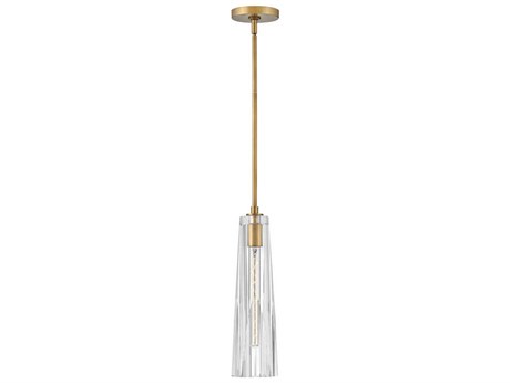 Fredrick Ramond Cosette 1-Light Heritage Brass Crystal Glass Dome Linear Mini Pendant