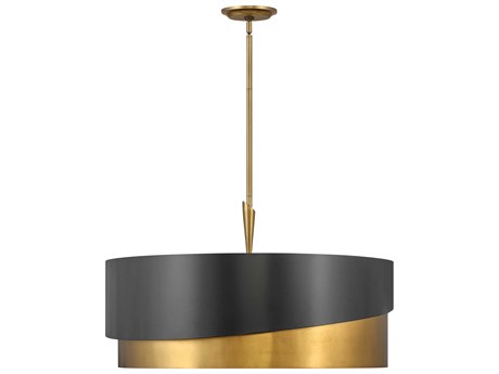 Fredrick Ramond Gigi 8-Light Heritage Brass Satin Black Drum Pendant