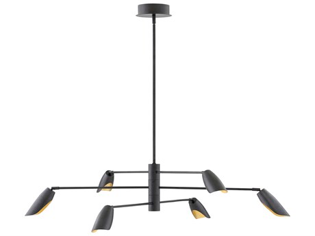 Fredrick Ramond Bowery 6-Light Black LED Geometric Linear Chandelier