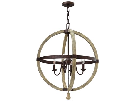 Fredrick Ramond Middlefield 4-Light Iron Rust Weathered Ash Black Candelabra Chandelier
