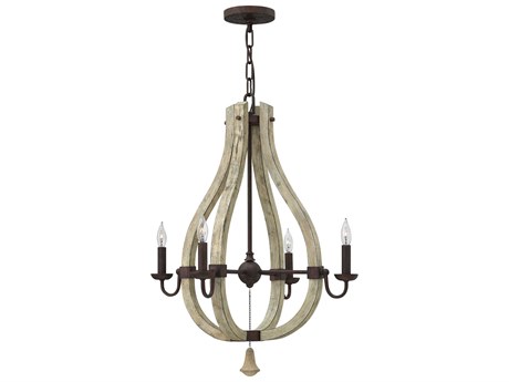 Fredrick Ramond Middlefield 4-Light Iron Rust Weathered Ash Black Candelabra Chandelier
