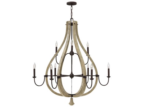 Fredrick Ramond Middlefield 9-Light Iron Rust Weathered Ash Black Candelabra Chandelier