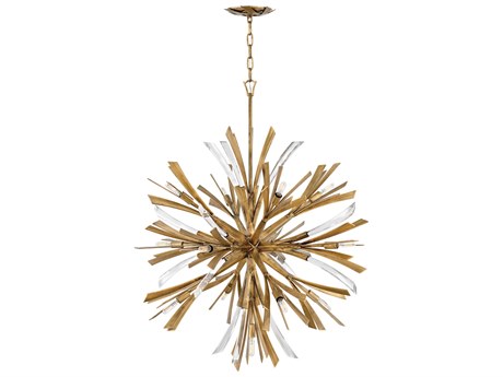 Fredrick Ramond Vida 1-Light Burnished Gold Crystal Sputnik Pendant