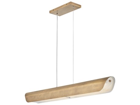 Fredrick Ramond Arco Heritage Brass Linear Island Pendant