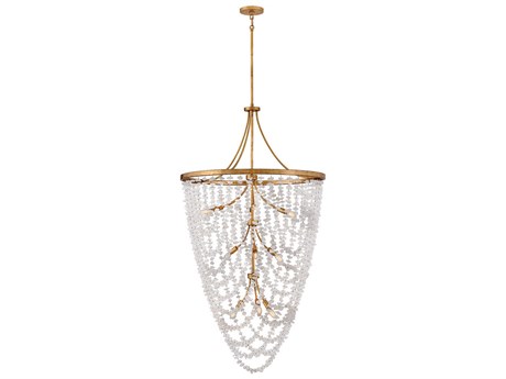 Fredrick Ramond Myra 12-Light Distressed Brass Tiered Chandelier