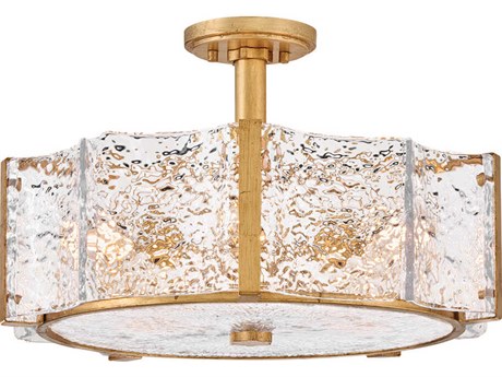 Fredrick Ramond Florian 5-Light Distressed Brass Semi Flush Mount