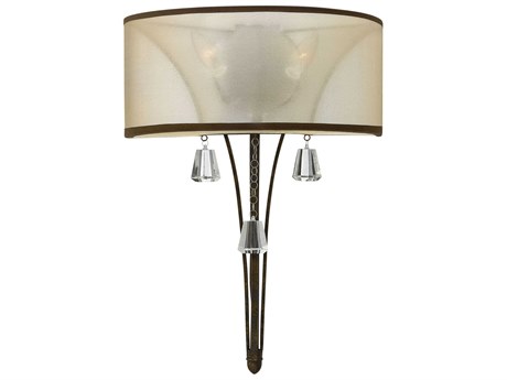 Fredrick Ramond Mime 2-Light French Bronze Crystal Wall Sconce