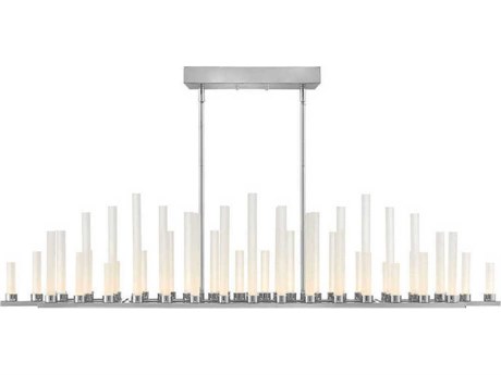 Fredrick Ramond Trinity 50-Light Polished Nickel Glass LED Cylinder Geometric Island Pendant