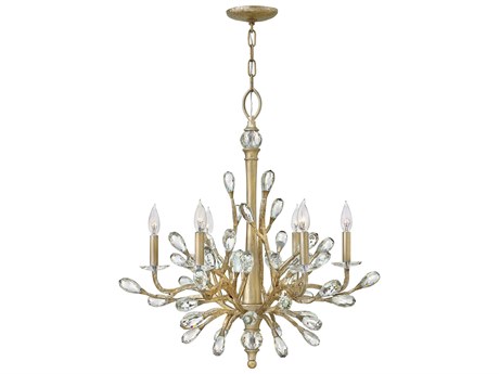 Fredrick Ramond Eve 6-Light Champagne Gold Crystal Candelabra Chandelier