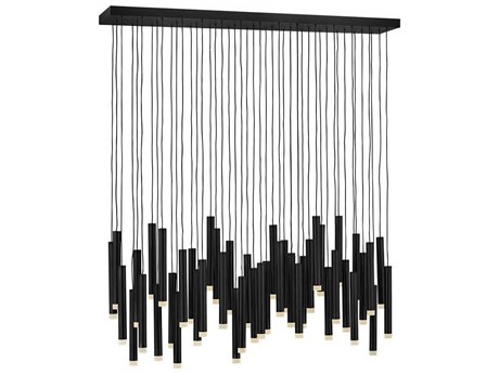 Fredrick Ramond Harmony 45-Light Black LED Cylinder Linear Island Pendant
