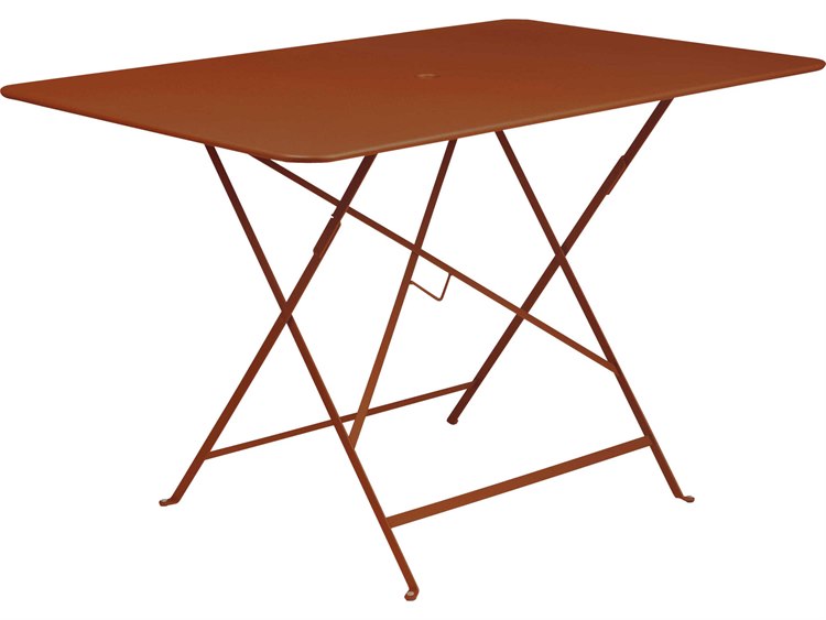 Fermob Bistro Steel Rectangular Umbrella Hole Dining Table