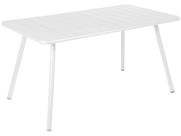 Fermob Luxembourg Aluminum Rectangular Umbrella Hole Dining Table