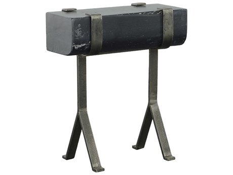 Fairfield Chair Sundries Rectangular Wood Blackwashed Antique Zinc End Table