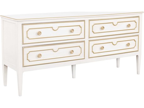Fairfield Chair Camille 4-Drawers White Walnut Wood Double Dresser