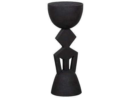 Fairfield Chair Sundries Eden Round Wood Sandblasted Black Drink Table