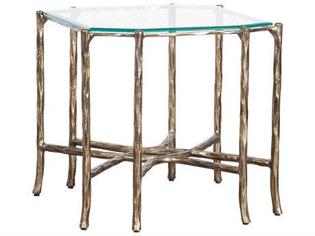 Fairfield Chair Monier Square Glass Antique Gold End Table