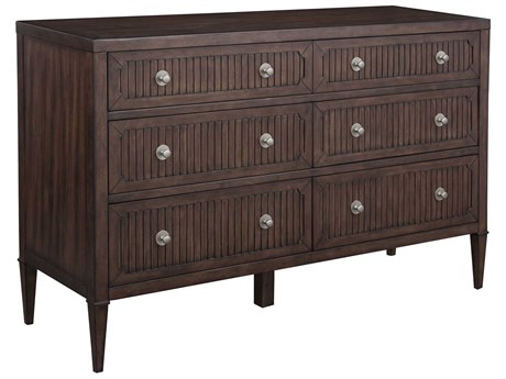 Fairfield Chair West Camden 6-Drawers Brown Walnut Wood Double Dresser