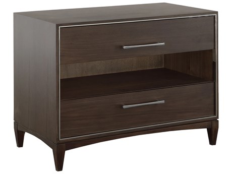 Fairfield Chair Monogram 2-Drawers Brown Walnut Wood Nightstand