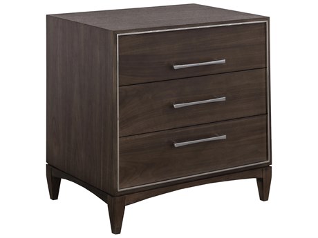 Fairfield Chair Monogram 3-Drawers Brown Walnut Wood Nightstand