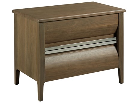 Fairfield Chair Monogram 2-Drawers Brown Walnut Wood Nightstand