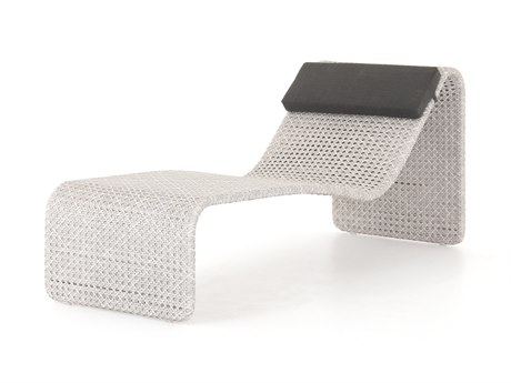 Four Hands Outdoor Grass Roots Brushed Grey Resin Chaise Lounge