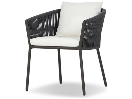 Four Hands Outdoor Solano Porto Bronze Aluminum Cushion Dining Arm Chair in Arashi Salt