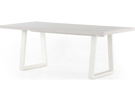 Four Hands Outdoor Constantine Natural White / Sand Metal Stone Rectangular Dining Table