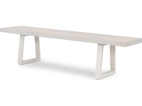 Four Hands Outdoor Constantine Natural White / Sand Resin Metal Bench
