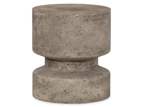 Four Hands Outdoor Everett Graphite Concrete Round End Table