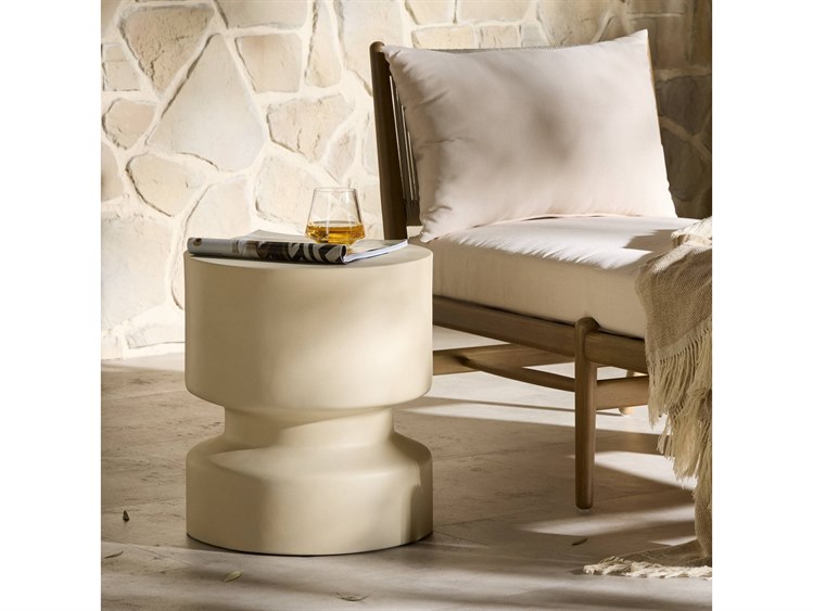 Four Hands Outdoor Everett Concrete Round End Table FHO108599003