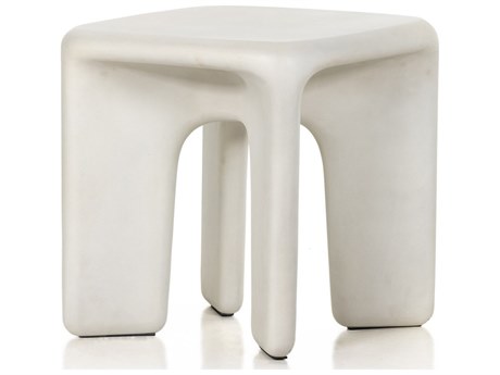 Four Hands Outdoor Thayer White Concrete Square End Table