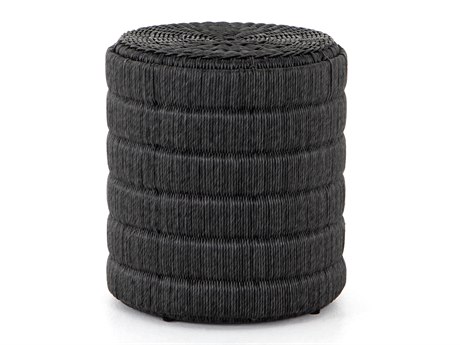 Four Hands Outdoor Grass Roots Vintage Coal Resin Round End Table