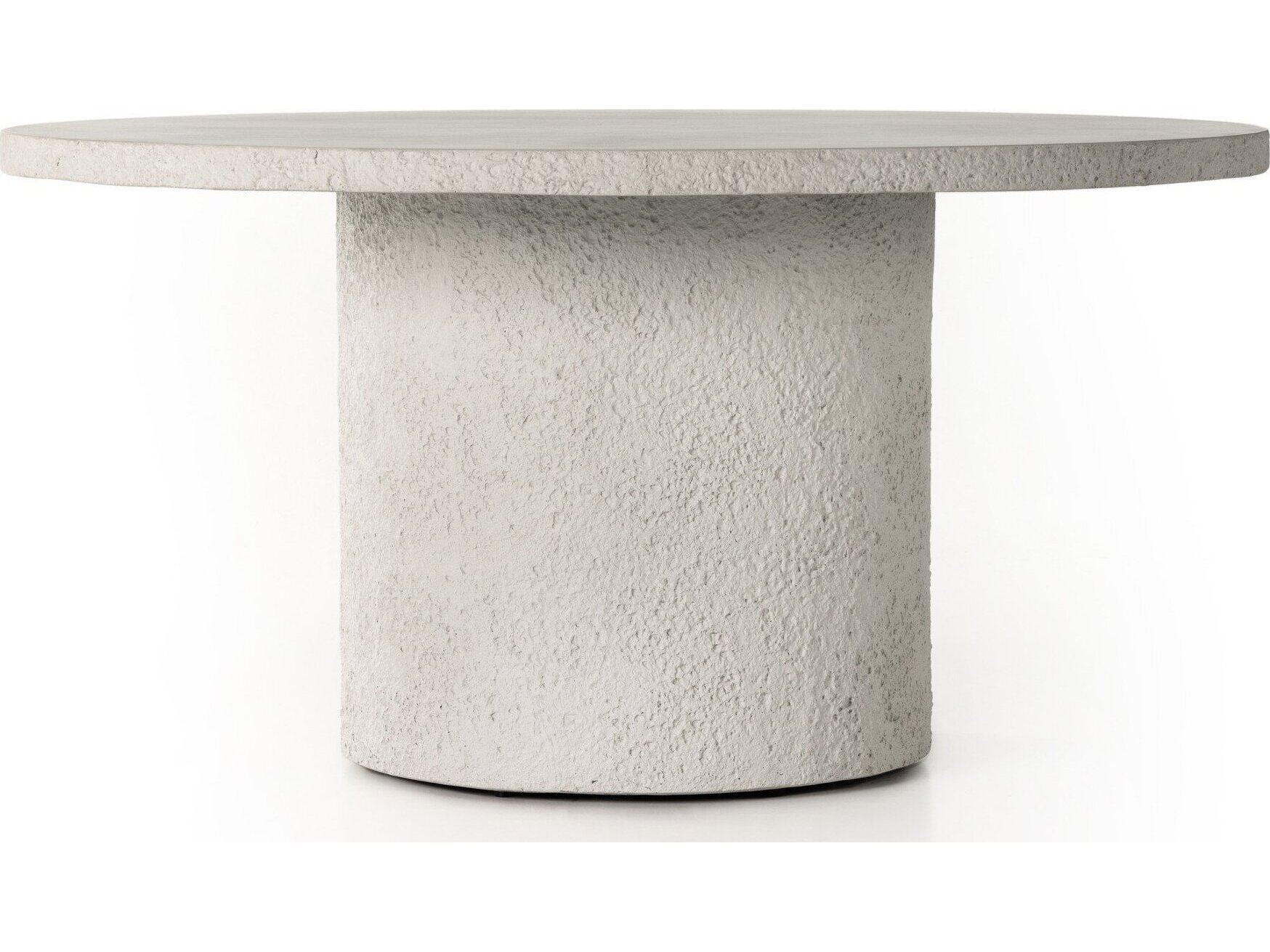 Photos - Garden Furniture Four Hands Outdoor Constantine White Matte Concrete 60" Round Dining Table 226294-001