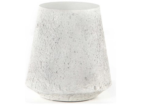Four Hands Outdoor Constantine Blanc White / Matte White Concrete Round End Table