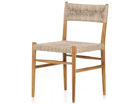 Four Hands Outdoor Grass Roots Lomas Natural Teak Rope Dining Side Chair