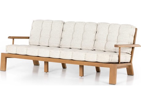 Four Hands Outdoor Solano Faye Sand / Natural Teak Cushion Sofa