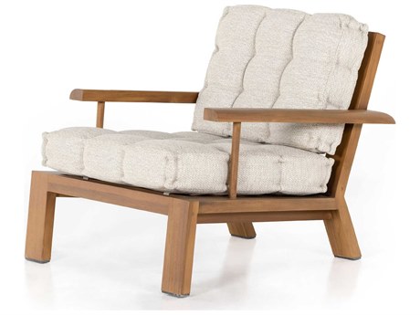 Four Hands Outdoor Solano Faye Sand / Natural Teak Cushion Lounge Chair