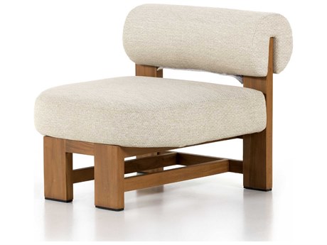 Four Hands Outdoor Solano Faye Sand / Natural Teak Cushion Lounge Chair