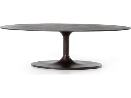 Four Hands Outdoor Marlow Antique Rust Aluminum Oval Coffee Table