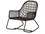 Four Hands Outdoor Grass Roots Natural Black / Distressed Grey Wrought Iron Lounge Chair with Stinson White Cushion  FHO233005001