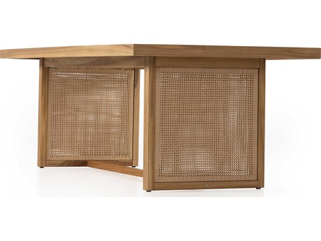 Four Hands Outdoor Duvall Natural Teak / Faux Rattan Rectangular Dining Table