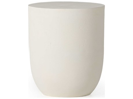 Four Hands Outdoor Marlow Matte White Cast Aluminum Round End Table
