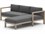 Four Hands Outdoor Solano Washed Brown Teak / Light Grey Strap Right Arm Facing Sectional Sofa with Faye Sand Cushion  FHO230030005
