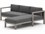 Four Hands Outdoor Solano Washed Brown Teak / Light Grey Strap Right Arm Facing Sectional Sofa with Faye Sand Cushion  FHO230030005