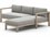 Four Hands Outdoor Solano Washed Brown Teak / Light Grey Strap Right Arm Facing Sectional Sofa with Charcoal Cushion  FHO230030002