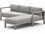 Four Hands Outdoor Solano Washed Brown Teak / Light Grey Strap Right Arm Facing Sectional Sofa with Charcoal Cushion  FHO230030002