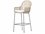 Four Hands Outdoor Grass Roots Natural Black / Distressed Grey Wrought Iron Bar Stool with Stinson White Cushion  FHO230095003