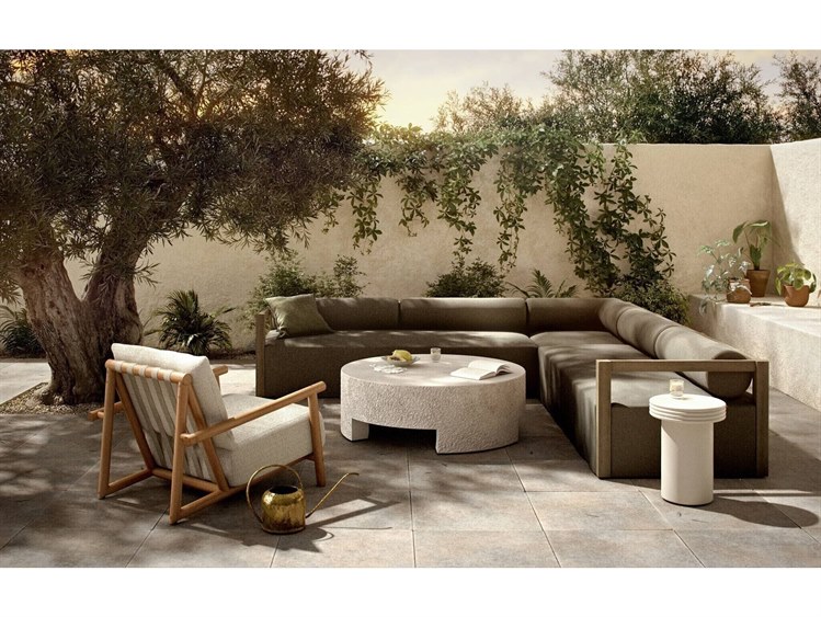 Four Hands Outdoor Constantine Blanc White / Matte Concrete Round